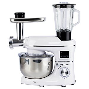 Sm 1504bml Beyaz Led Ekranlı Kıyma Çekme Aparatlı Blender Stand Mikser Mutfak Şefi 1500w