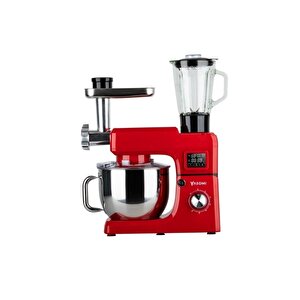 Sm 1511bml Led Ekranlı Kıyma Çekme Aparatlı Blender Stand Mikser Mutfak Şefi (kırmızı)