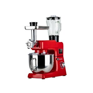 Yasomi Sm 1511bml Led Ekranlı Kıyma Çekme Aparatlı Blender Stand Mikser Mutfak Şefi (kırmızı)