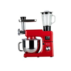 Yasomi Sm 1511bml Led Ekranlı Kıyma Çekme Aparatlı Blender Stand Mikser Mutfak Şefi (kırmızı)