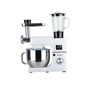 Sm 1511bml Led Ekranlı Kıyma Çekme Aparatlı Blender Stand Mikser Mutfak Şefi (beyaz)