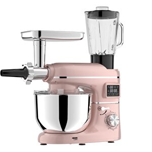 Sm 1504bml Pembe Led Ekranlı Kıyma Çekme Aparatlı Blender Stand Mikser Mutfak Şefi 1500w