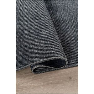 Kilimista troy Yıkanabilir Kaydırmaz, Pamuk Dokuma, Premium Kalite Salon&mutfak&yemek Odası Kilimi Antrasit 200x400 cm