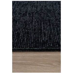 Kilimista troy Yıkanabilir Kaydırmaz, Pamuk Dokuma, Premium Kalite Salon&mutfak&yemek Odası Kilimi Siyah 80x150 cm