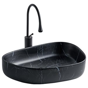 Tezgahüstü Lavabo Si̇yah Mermer E-2107sm
