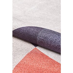 Krem Overlok Salon&yolluk Dijital Baskılı Makinede Yıkanabilir Kaymaz Taban Halı Yy019 100x150 cm