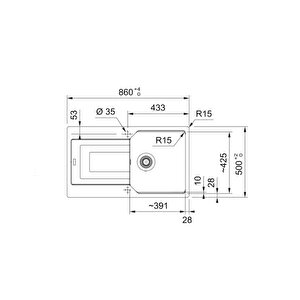 FRANKE  URBAN UBG 611-86 SLATE GREY GRANİT EVİYE