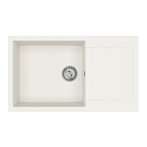 - Clivo 60 B-tq White- Ankastre Granit Eviye - Beyaz - 86 Cm - 115350006