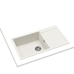 - Clivo 60 B-tq White- Ankastre Granit Eviye - Beyaz - 86 Cm - 115350006