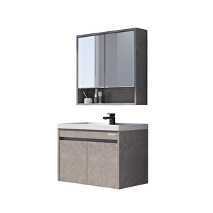 Shower Viva Retro Gümüş 80 Cm Banyo Dolabı