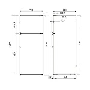 Ffrf 478 Nf Xs A+ Inox Paslanmaz Çelik Solo No Frost Buzdolabı - 118.0544.351