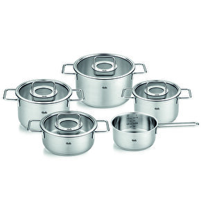 Pure Collection 9 Parça Cam Kapak Çelik Tencere Seti