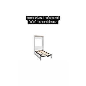 Akıllı Mobilya Tek Kişilik Dikey Açılır Masalı Duvar Yatağı Mekanizması (kendi Duvar Yatağını Yap) 100x200 cm