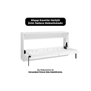 Akıllı Mobilya Ahşap Kasalı Yatay Duvar Yatağı Mekanizması (kendi Duvar Yatağını Yap) 120x200 cm
