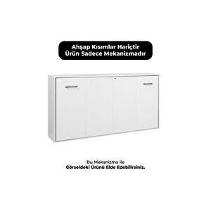 Akıllı Mobilya Ahşap Kasalı Yatay Duvar Yatağı Mekanizması (kendi Duvar Yatağını Yap) 120x200 cm