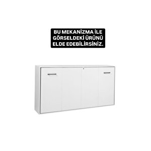 Akıllı Mobilya Ahşap Kasalı Yatay Duvar Yatağı Mekanizması (kendi Duvar Yatağını Yap) 160x200 cm
