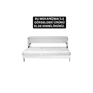 Akıllı Mobilya Ahşap Kasalı Yatay Duvar Yatağı Mekanizması (kendi Duvar Yatağını Yap) 160x200 cm