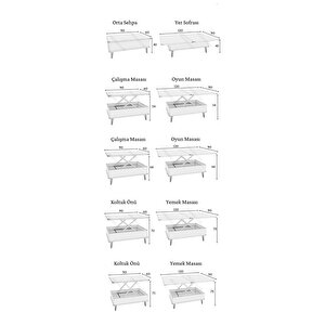 Vezir 5 Kademeli Çekmeceli Akıllı Sihirli Orta Sehpa 60x90 Çam