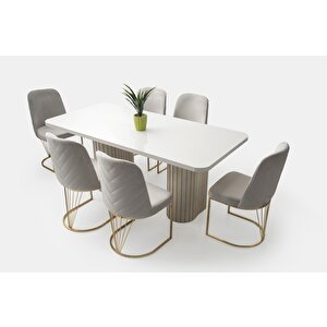 Dicle Yemek Masası + 4 Sandalye %100 Mdf | Ücretsiz Teslimat Ve Kurulum