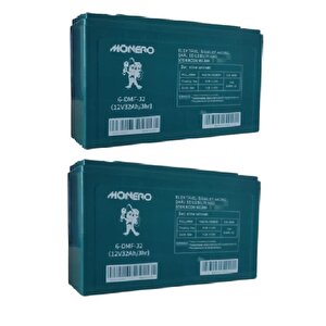 Monero 12v-32ah (40ah) Amper Dar  E-bike Akü-2025 Üreti̇m 2'li̇ Paket Ebatlar: 267x78x170mm