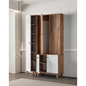 Bohem Zambak 3 Lü Portmanto Ayakkabılık 120x38x200