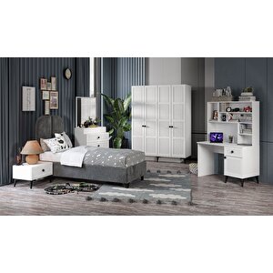 Alya %100mdf Beyaz Panjurlu  Genç/çocuk Odası Takımı