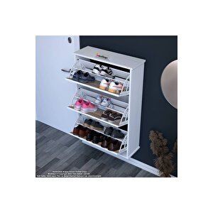 Varbi Asma Antre Hol 72 X 107 X 25, 5 Cm’ Lik 3 Düşer Kapak 6 Göz Raf Bölmeli Ayakkabılık