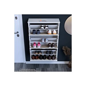 Varbi Asma Antre Hol 72 X 107 X 25, 5 Cm’ Lik 3 Düşer Kapak 6 Göz Raf Bölmeli Ayakkabılık