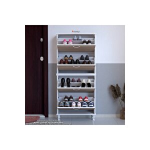 Umay' 2 Li Kapı Önü 72 X 160 X25, 5 Cm’ Lik 4 Düşer Kapak 8 Göz Bölmeli Ayakkabılık