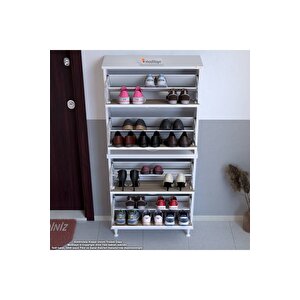 Umay' 2 Li Kapı Önü 72 X 160 X25, 5 Cm’ Lik 4 Düşer Kapak 8 Göz Bölmeli Ayakkabılık