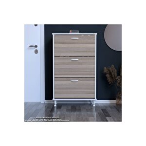 Varbi Antre Hol 72 X 119 X 25,5 Cm Lik 3 Düşer Kapak 6 Göz Raf Bölmeli Ayakkabılık