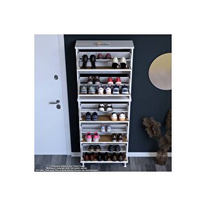Varbi Umay' 2 Li Antre Hol 72 X193x 25, 5 Cm’ Lik 5 Düşer Kapak 10 Raflı Ayakkabılık