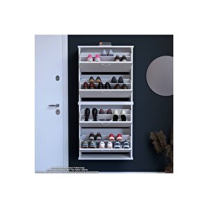 Umay Asma Antre Hol 72 X 148 X 25,5 Cm’ Lik 4 Düşer Kapak 8 Göz Bölmeli Ayakkabılık