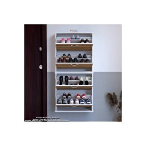 Umay' 2 Li Asma Antre Hol 72 X 148 X 25, 5 Cm’ Lik 4 Düşer Kapak 8 Göz Bölmeli Ayakkabılık