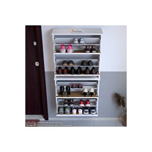 Umay' 2 Li Asma Antre Hol 72 X 148 X 25, 5 Cm’ Lik 4 Düşer Kapak 8 Göz Bölmeli Ayakkabılık