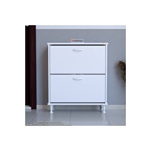 Umay Kapı Önü 72 X 86 X 25,5 Cm’lik 2 Düşer Kapak 4 Göz Bölmeli Ayakkabılık