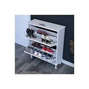 Umay Antre Hol 52 X 86 X 25, 5 Cm’ Lik 2 Düşer Kapak 4 Göz Raf Bölmeli Ayakkabılık