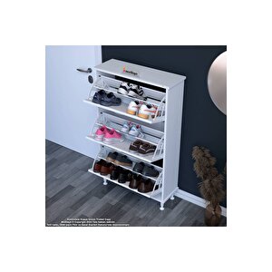 Varbi̇ Antre Hol 52 X 119 X 25,5 Cm’lik 2 Düşer Kapak 4 Göz Bölmeli Ayakkabılık