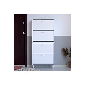 Umay' 2 Li Kapı Önü 52 X 160 X 25,5 Cm’ Lik 4 Düşer Kapak 8 Göz Bölmeli Ayakkabılık