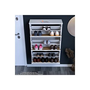 Varbi Asma Antre Hol 72 X 107 X 25, 5 Cm’ Lik 3 Düşer Kapak 6 Raf Bölmeli Ayakkabılık