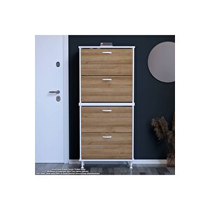 Umay' 2 Li Antre Hol 72 X 160 X 25,5 Cm’ Lik 4 Düşer Kapak 8 Göz Bölmeli Ayakkabılık