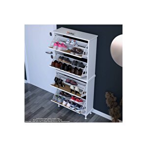 Umay' 2 Li Antre Hol 72 X 160 X 25,5 Cm’ Lik 4 Düşer Kapak 8 Göz Bölmeli Ayakkabılık