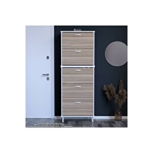 Varbi Umay' 2 Li Antre Hol 72 X193x 25, 5 Cm’ Lik 5 Düşer Kapak Göz 10 Raflı Ayakkabılık
