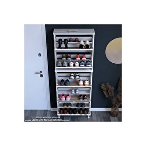 Varbi Umay' 2 Li Antre Hol 72 X193x 25, 5 Cm’ Lik 5 Düşer Kapak Göz 10 Raflı Ayakkabılık