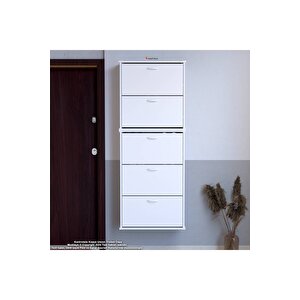 Varbi Umay' 2 Li Asma Kapı Önü 72x181x25, 5 Cm’ Lik 5 Düşer Kapak 10 Göz Bölme Ayakkabılık