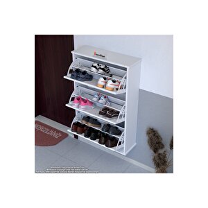 Varbi Asma Kapı Önü 72 X 107 X 25,5 Cm’ Lik 3 Düşer Kapak 6 Göz Bölmeli Ayakkabılık