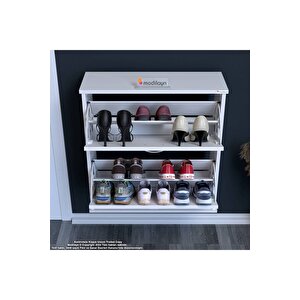 Umay Asma Antre 72 X 74 X 25,5 Cm’lik 2 Düşer Kapak 4 Göz Raf Bölmeli Ayakkabılık