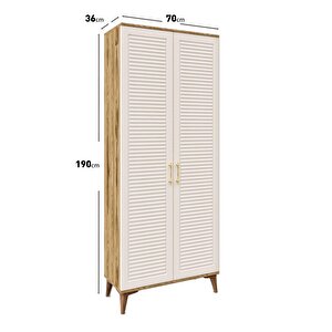 Panjurlu Metal Kulp Pnj2190 Ayakkabılık Portmanto Vestiyer Aytaşı Ceviz