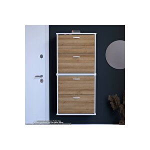 Umay' 2 Li Asma Antre Hol 72 X 148 X 25, 5 Cm’ Lik 4 Düşer Kapak 8 Göz Bölmeli Ayakkabılık