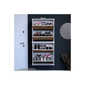 Umay' 2 Li Asma Antre Hol 72 X 148 X 25, 5 Cm’ Lik 4 Düşer Kapak 8 Göz Bölmeli Ayakkabılık